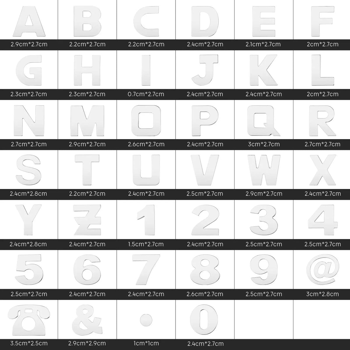 200 Piece Self adhesive 3D Chrome Car Emblem Badge Decal Car Alphabet Letters Number Sticker Automotive Exterior DIY Accessories