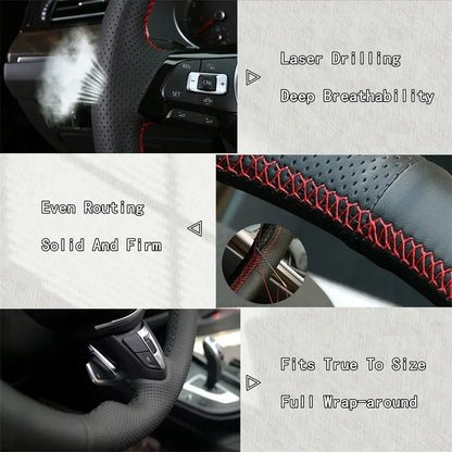 Car Steering Wheel Cover For Alfa Romeo 159 2005-2012 Brera Spider Sportwagon Suede Leather Car Accessories Steering Wrap