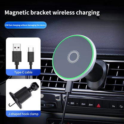 Magnetic Car Phone Holder For Hyundai Accent Solaris 2016 2017 2018 2019 2020 15W Wireless Charging Car Phone Holder Magsafe