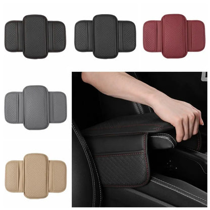 Universal Auto Armrest Pad PU Leather Durable Center Console Cushion with Storage Pocket Waterproof Car Armrest Cover Vehicle