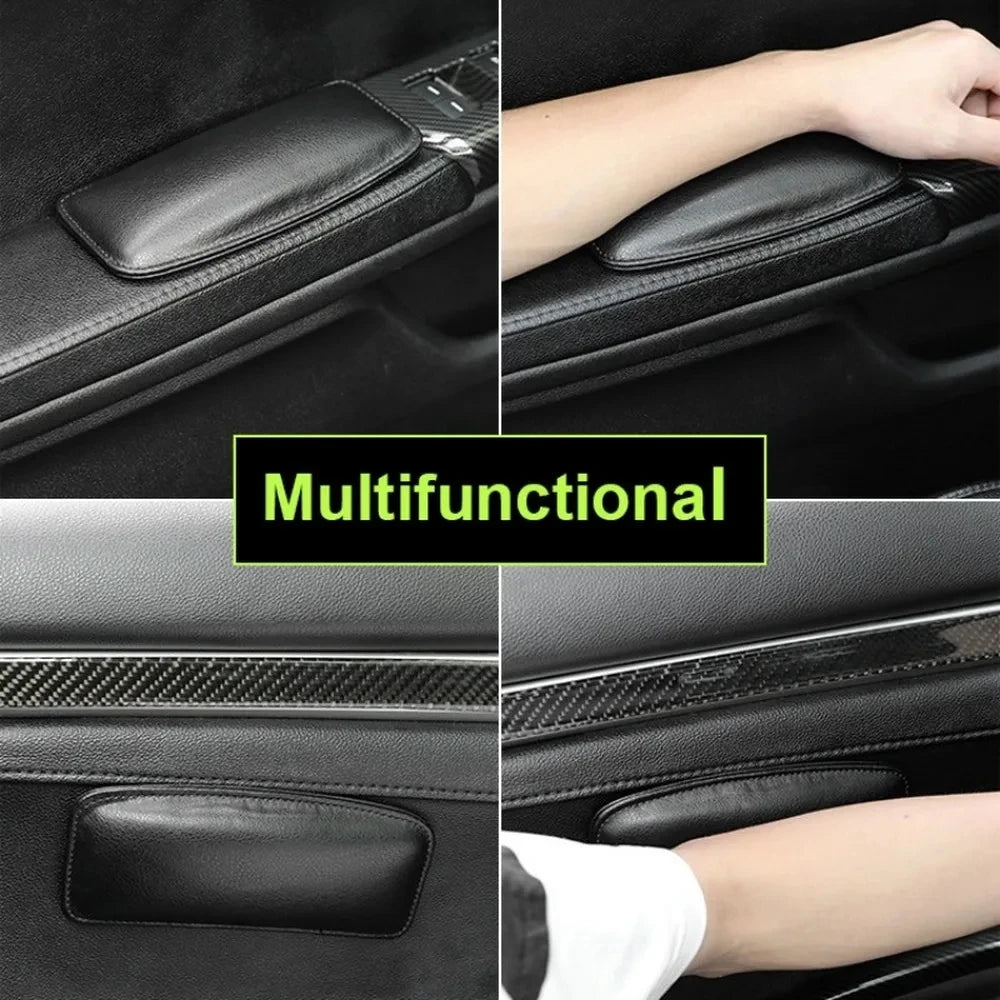 Car Knee Cushion, Soft Leather Car Door Armrest Pad for Knee, Leg, and Elbow Support Universal Car Center Console Cushion