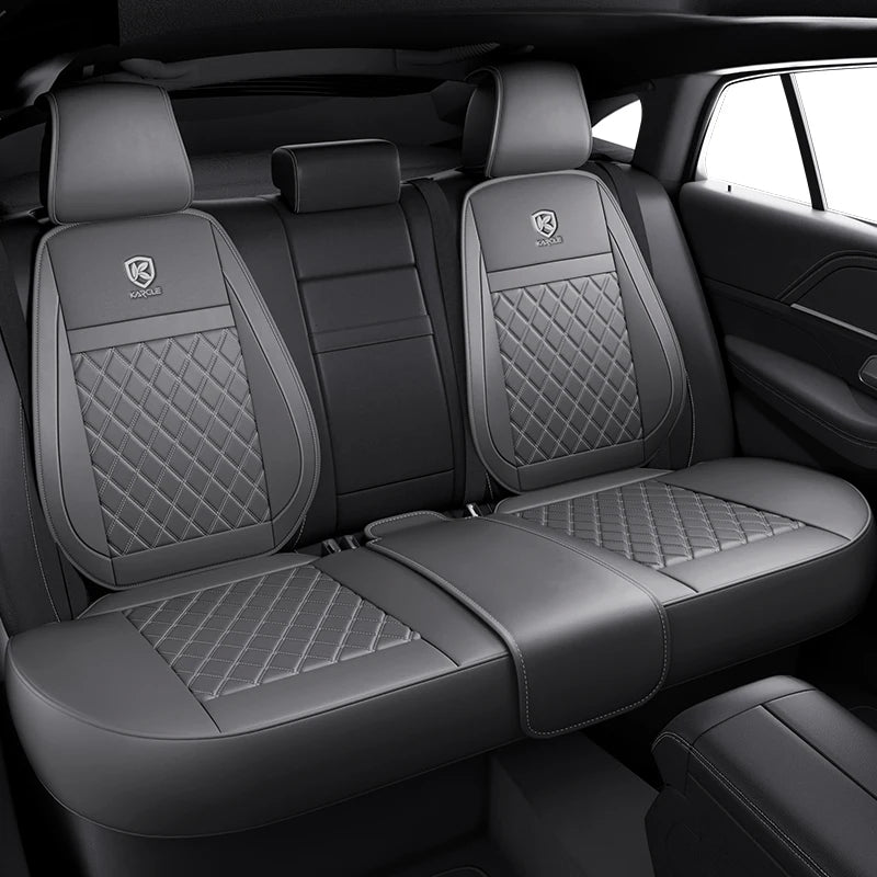 Karcle Nappa Leather Car Seat Cover Surround Bottom Car Seat Cover Full Set Durable Car Seat Protection Cushion Car Accessories