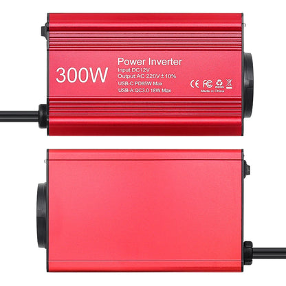 300W 150W Car Inverter Converter DC12V to AC 220V Voltage Transfer Converter Charging Adapter EU Socket Fast Charging PD65W USB