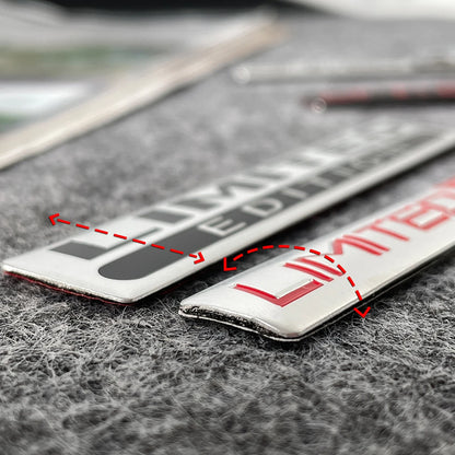 1 Pair 3D Aluminum Car Stickers Emblem Limited Edition Styling Badge Decals Auto Door Bumper Trunk Body Side Decor Accessories