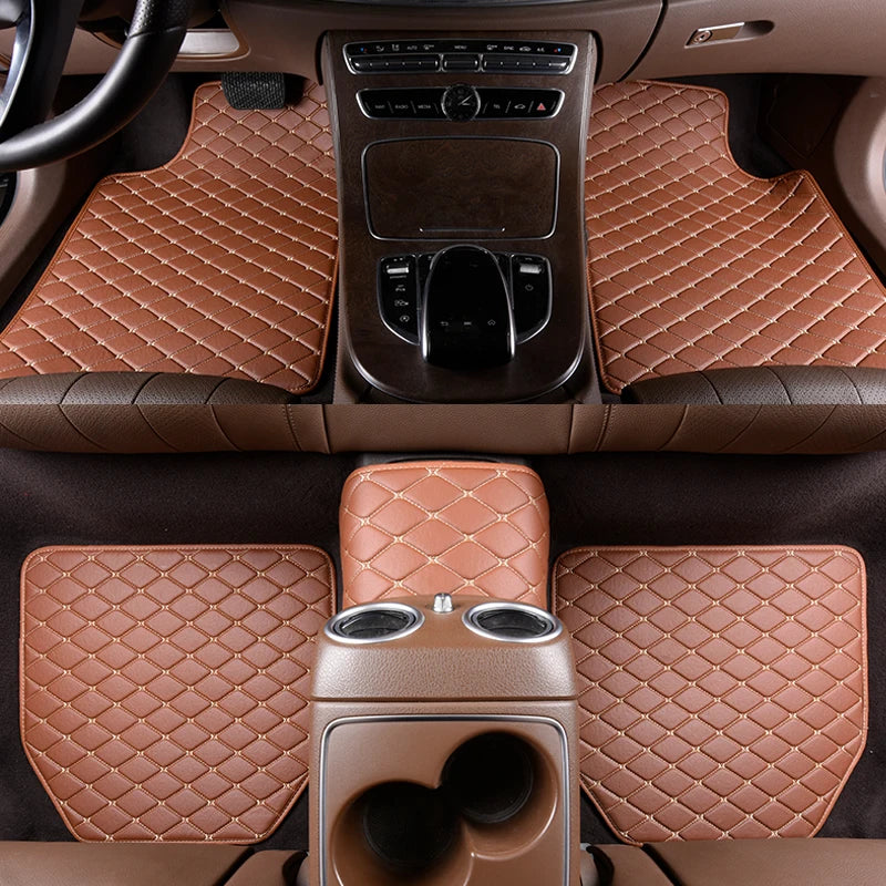 5 pcs Waterproof Leather Car Floor Mats Universal Auto Foot Pad Protector Car Accessories Interior Automobile Interior Carpet