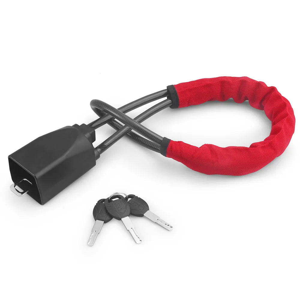 Car Steering Wheel Lock With Seat Belt Socket Steel Rope For Truck SUV Van RV With 3 Keys Universal Anti Theft Protection Device