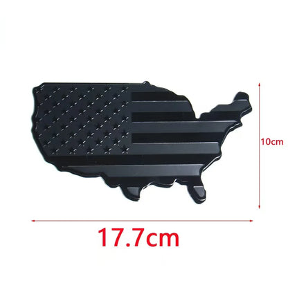 USA Emblems Flag Map Car Sticker, Car Trunk Aluminum Emblem Badge Decal Sticker For Cars Motorcycles Bikes