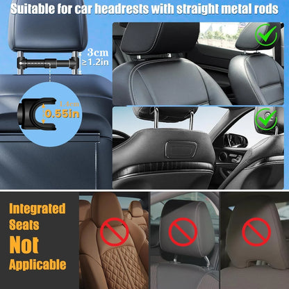 Universal Car Headrest Tablet Mount for IPads, and Cell Phones - Hands-Free Entertainment for Backseat Passengers