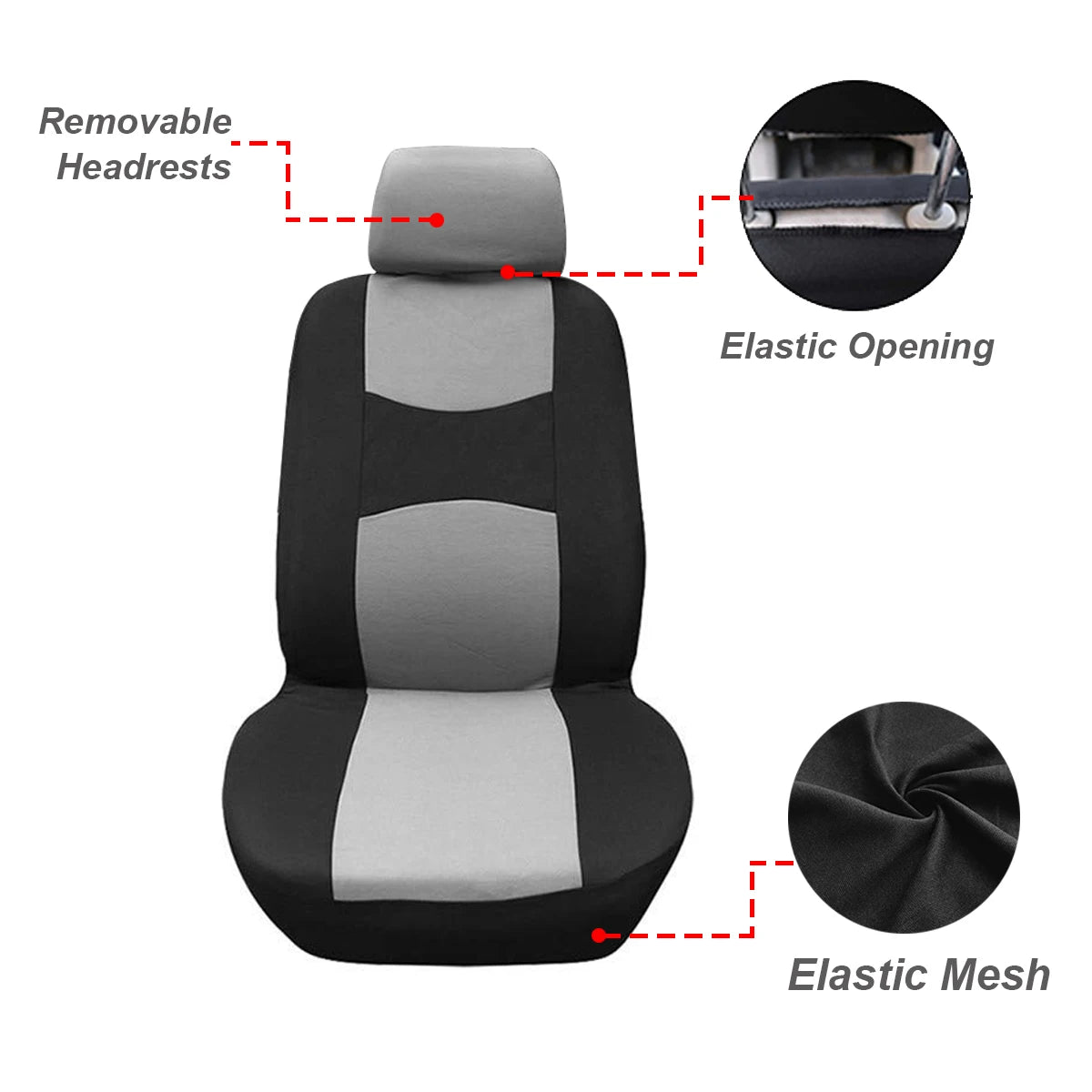 Four Seasons Fashion Universal 9 pcs Car Seat Cover Polyester Fabric Car Seat Cover