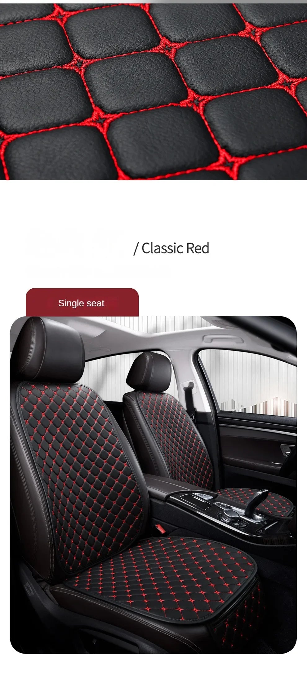 PU Leather Car Seat Cover Universal Minimalism Soft Seat Cushion Protective Cover with Storage Pocket Car Interior Accessories