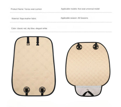 PU Leather Car Seat Cover Universal Minimalism Soft Seat Cushion Protective Cover with Storage Pocket Car Interior Accessories