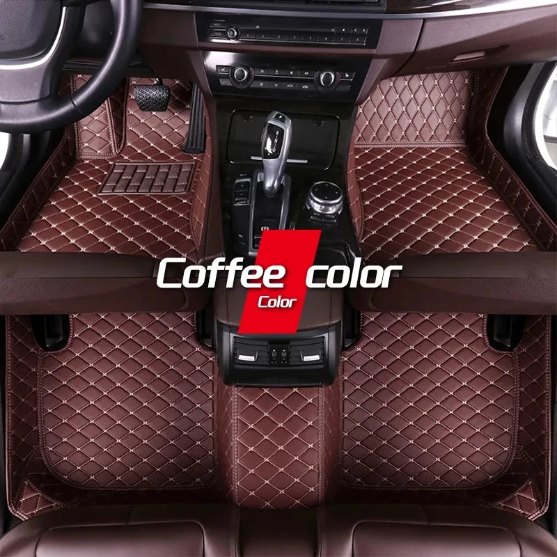 Car Mats Floor For Peugeot 5008 P87 2017~2023 7seat Luxury Leather Mat Car Floor Mats Universal Waterproof Cocho Car Accessories