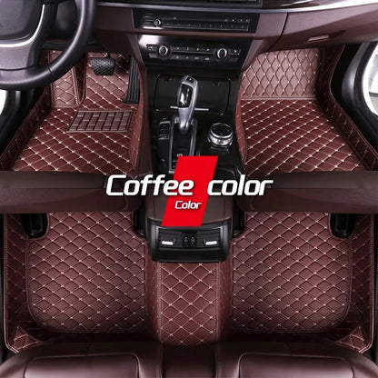 Car Mats Floor For Peugeot 5008 P87 2017~2023 7seat Luxury Leather Mat Car Floor Mats Universal Waterproof Cocho Car Accessories