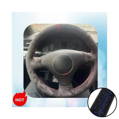 Car Steering Wheel Cover Suede Leather Steering Wrap Cover For Audi A2 8Z A3 8L Sportback A4 B6 Avant A6 C5 A8 D2 TT 8N S3