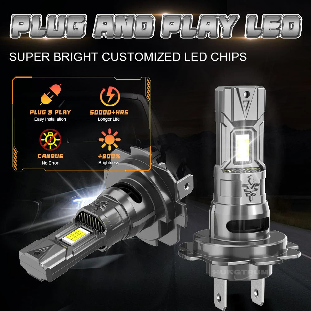 Lâmpada LED H7/H4 Canbus Alta Potência - com Ventoinha