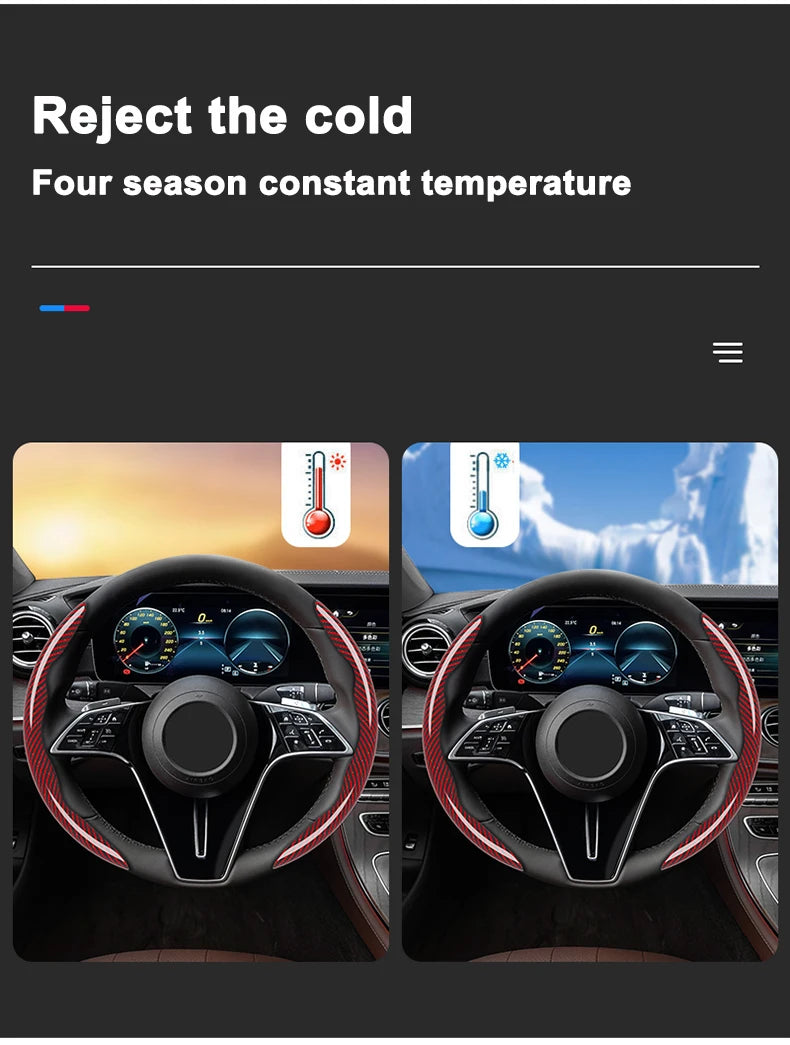 Steering Wheel Cover Anti Slip Leather Steering For Hyundai I30 Ix35 Santa Fe Sport IX45 EQUUS X25 I35 I10 I30 Solaris Tucson