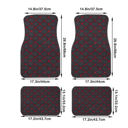 4pcs Car Floor Mats Universal Waterproof  Front Rear Full Set Auto Rugs Leather Car Carpet  Accessories Interior