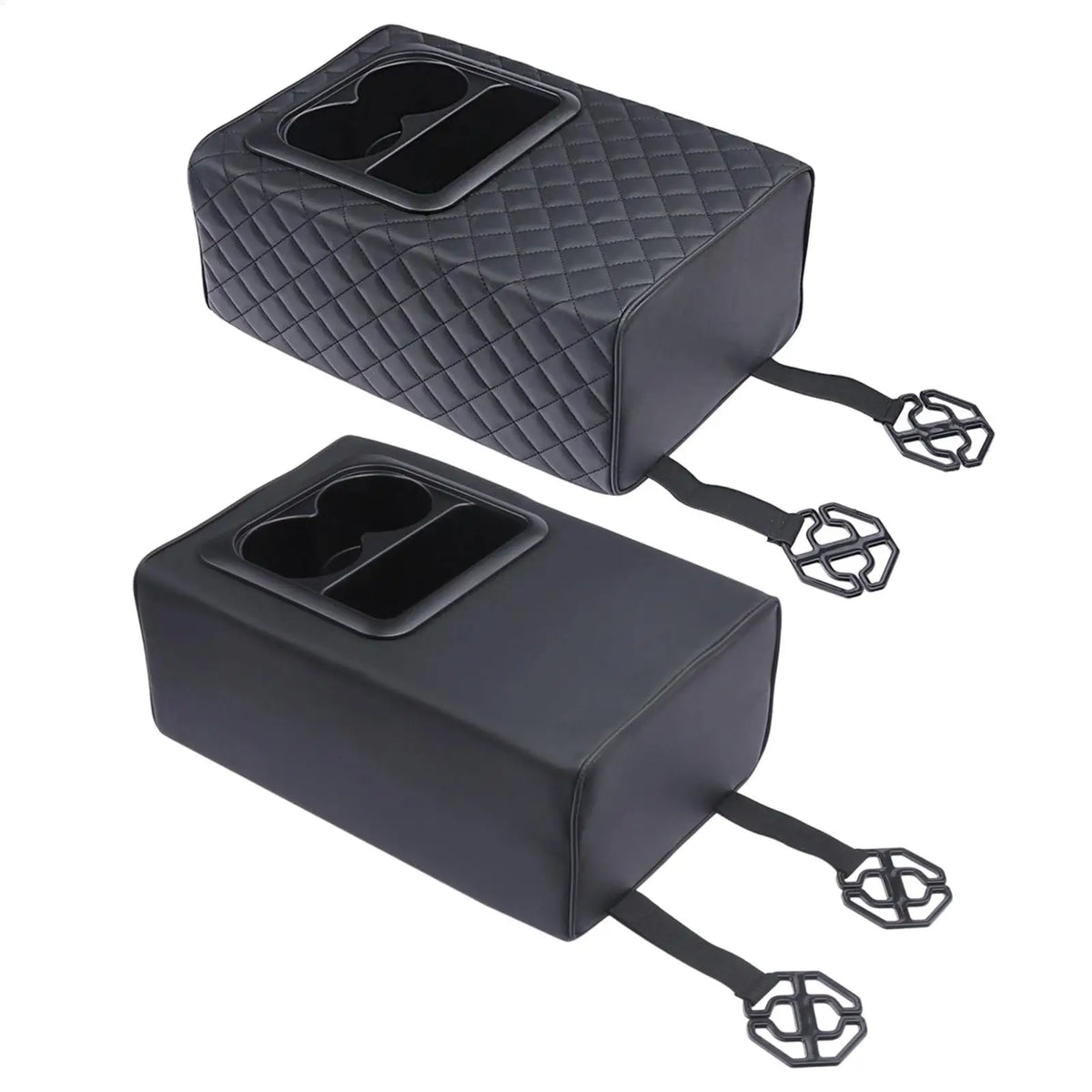 Armrest box booster pad Universal Rear Seat Armrest Console Box with Cup Holders Backseat Center Console with Double Pockets