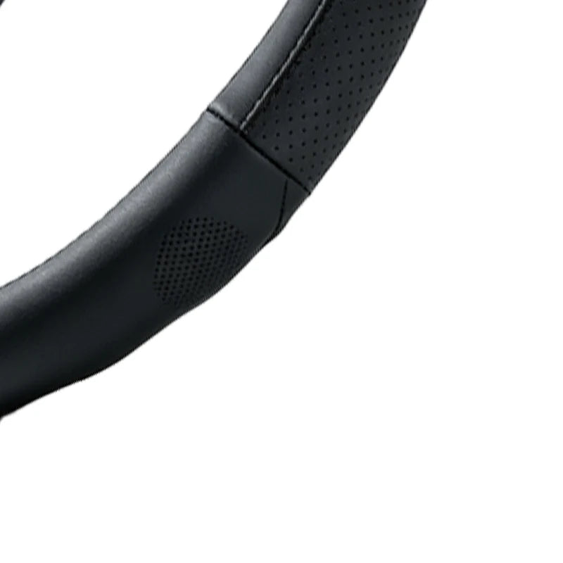 Car Steering Wheel Cover – Black Stitching, 38cm Round Outer Diameter, Anti-Slip & Wear-Resistant, Comfortable Grip
