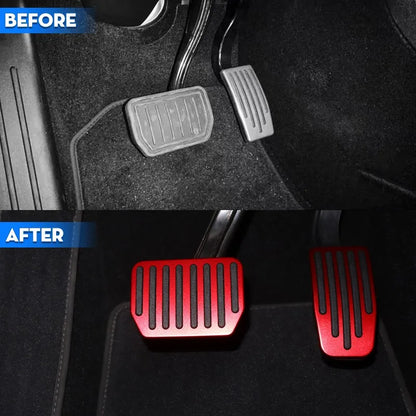 Futhope 2021-2024 Car Foot Pedal Pads Covers For Tesla Model 3 Y highland Accessories Litchi Grain Anti Accelerator Brake