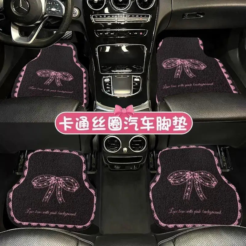 Universal Car Floor Mats Cute Women Driver Side Auto Foot Pad Non Slip Durable Carpet