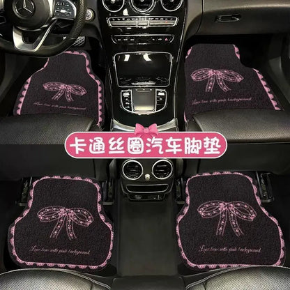 Universal Car Floor Mats Cute Women Driver Side Auto Foot Pad Non Slip Durable Carpet