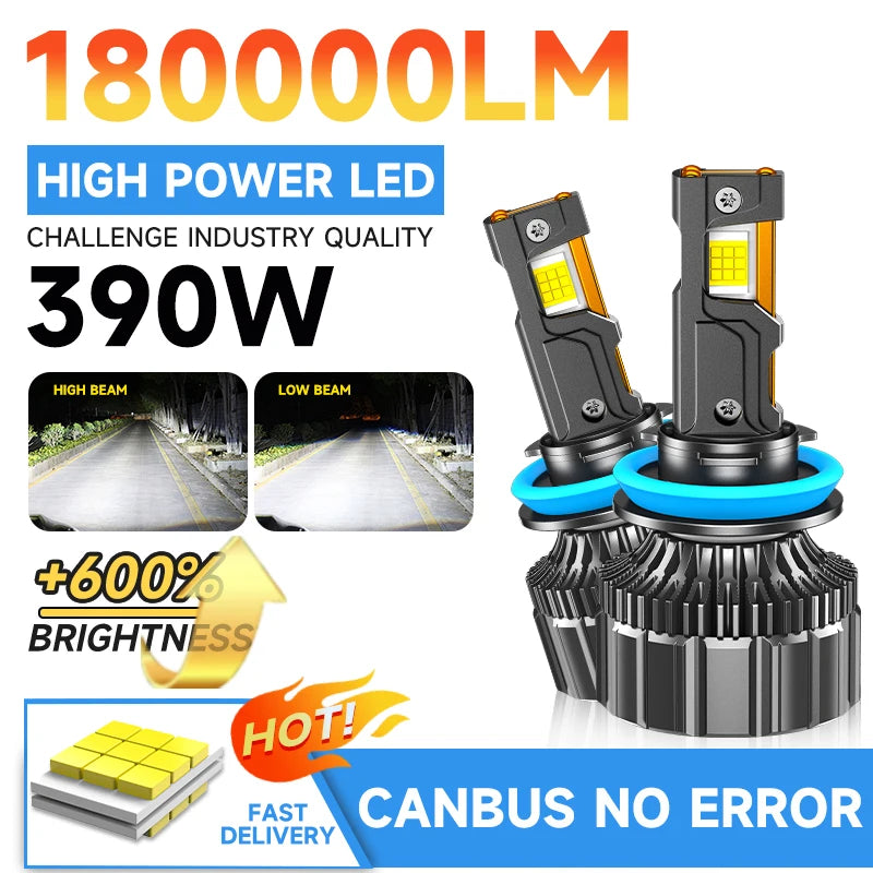 Kit Lâmpada LED Alta Potência H7/H11/H1/H4 6000K - 2 Peças 12V