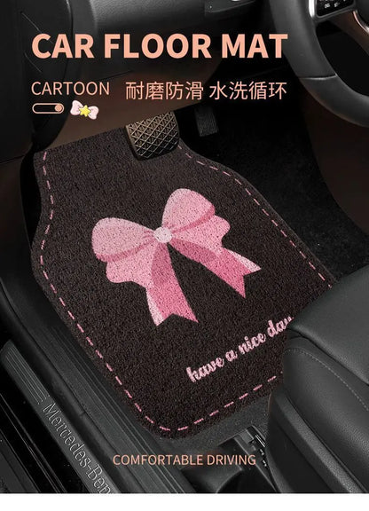 Universal Car Floor Mats Cute Women Driver Side Auto Foot Pad Non Slip Durable Carpet
