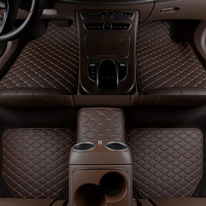 5PCS Car Floor Mats Universal Car Floor Mat Protector Waterproof Anti-fouling Leather Floor Mats Car Interior Accessories
