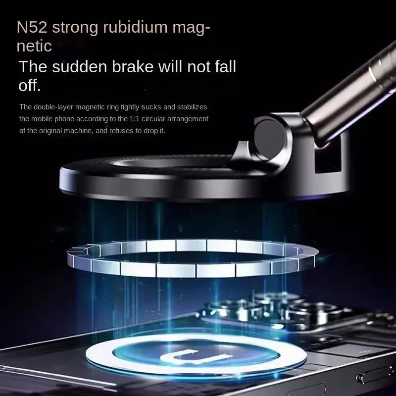 Vacuum Magnetic Car Phone Holder 360 ° Adjustable Suction Cup Holder Magnetic Car Phone Holder Pocket Sized Foldable Car Holder