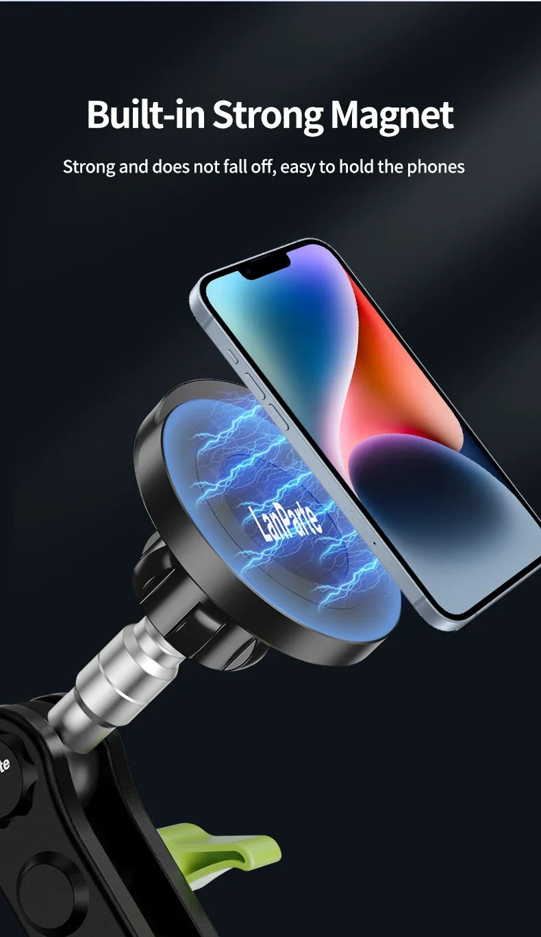 Car Phone Holder Magnetic Mount Strong Sticky Adhesive Suction Cup Dashboard 360 Rotating Anti-Shake for Iphone 16 15 14 13