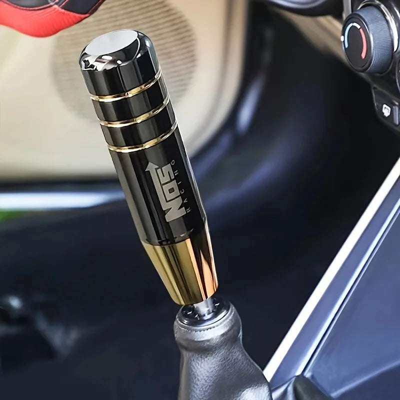 1pc 5.12-inch Aluminum Alloy JDM-style Shift Knob - Suitable for Both Manual and Automatic Transmission Cars. Featuring an Ergon
