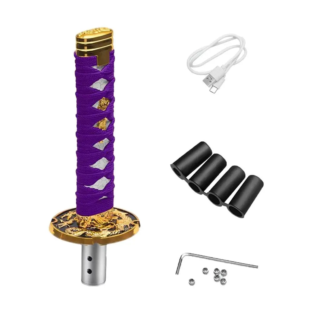 Katana Samurai Sword Shift Knob Shifter With Adapters Manual Transmission Gear Shift knob Warrior Sword Shift Knob Adapter 15mm