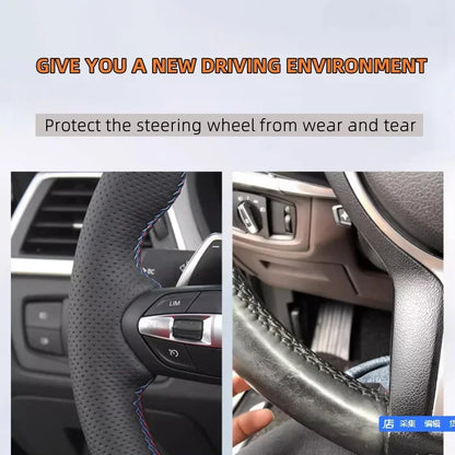 Car Steering Wheel Cover For Alfa Romeo 159 2005-2012 Brera Spider Sportwagon Suede Leather Car Accessories Steering Wrap
