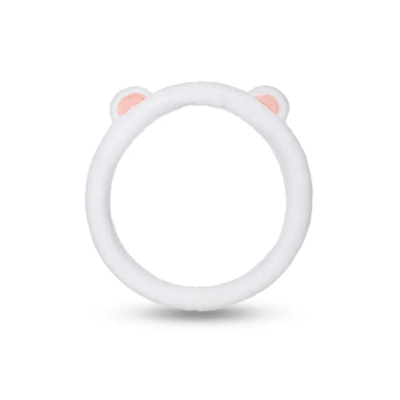 Plush Car Steering Wheel Cover Cartoon Cute Bear Ears Steering Wheel Cover Winter Warm and Comfortable Steering Wheel Cover