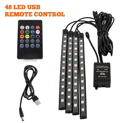 RGB Car Underglow Strip Lights with App Control Waterproof Strip Lights for Cart Boat Decoration LED Exterior Lights Strip DC12V