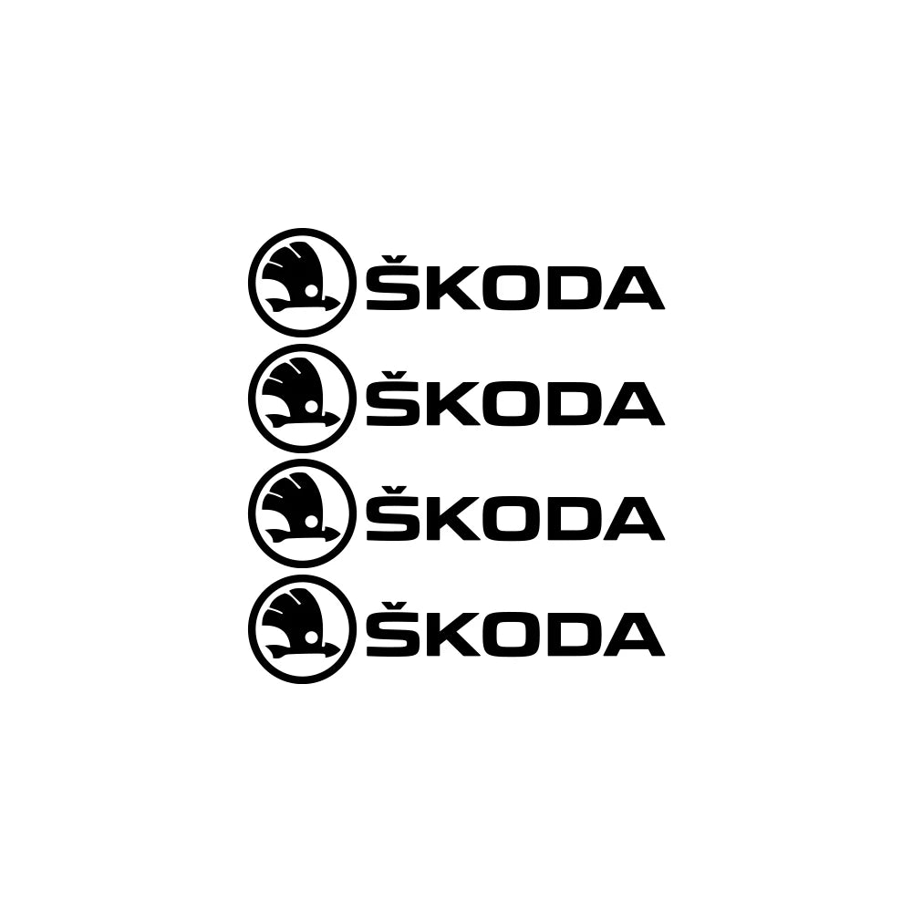 4PCS Car Emblem Exterior Sticker Decal Decoration For Skoda Octavia Rapid Fabia Superb Kodiaq Scala Karoq Kamiq VRS Yeti S VII