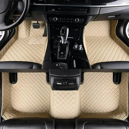 Leather Car Floor Mats For Seat Leon MK3 2012 2013 2014 2015 2016 2017 2018 2019 2020 All Weather Waterproof Car Floor Mats