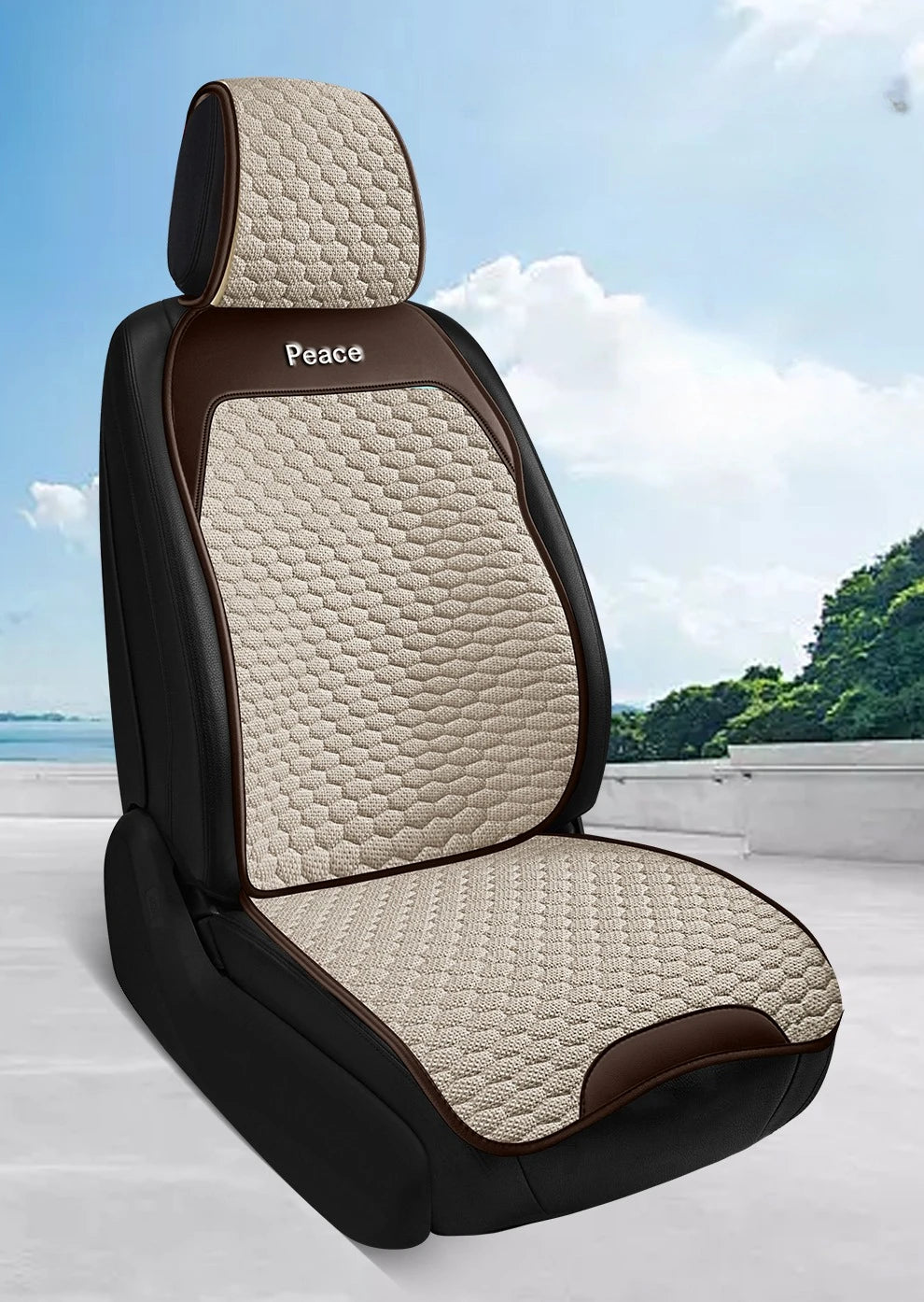 Breathable Linen Car Seat Cushion Comfortable and Wearable Car Seat Cover Universal Fits Most Cars - 1 Unit