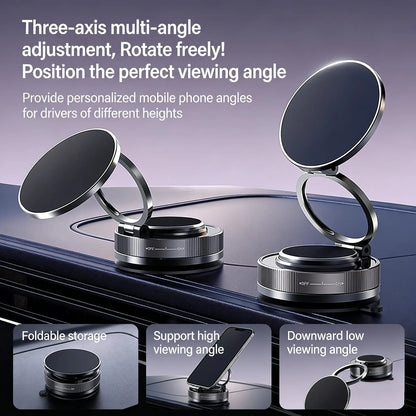 Magnetic Phone Holder for Car 360° Rotatable Foldable & Adjustable Magnetic Car Mount, Suction Cup Phone Holder for Car/Mirror