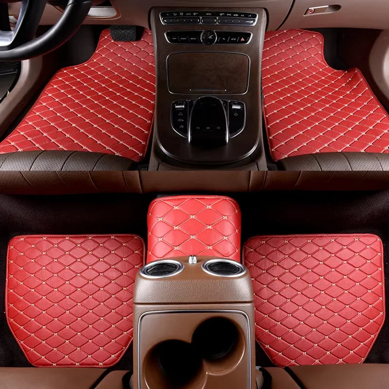 5 pcs Waterproof Leather Car Floor Mats Universal Auto Foot Pad Protector Car Accessories Interior Automobile Interior Carpet