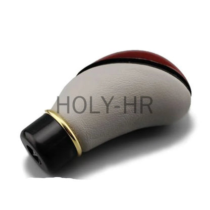 Universal shift knob, 5-speed lever, manual shift knob, car interior made of wood PU leather for cars and trucks