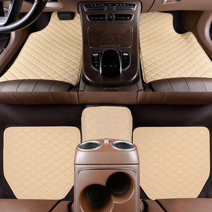 5 pcs Waterproof Leather Car Floor Mats Universal Auto Foot Pad Protector Automobile Interior Carpet Car Accessories Interior