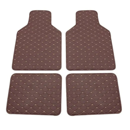 4 pcs Waterproof Leather Car Floor Mats Universal Auto Foot Pad Protector Automobile Interior Carpet Accessories Interior