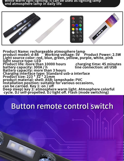 wireless rgb car interior atmosphere light With remote control Music Control Rhythm interior car lights led For car indoor