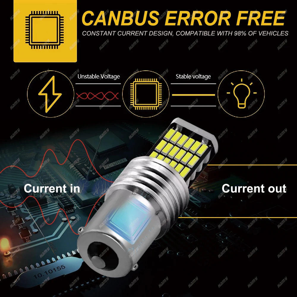 2/4/8 PCS Super Bright 1156 BA15S 1157 BAY15D LED Bulbs 12V 4014-45SMD 6500K White Car Reverse Parking Brake Turn Signal Lights