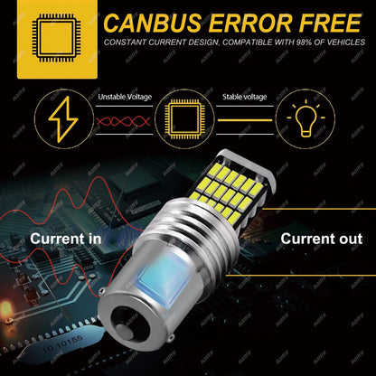 2/4/8 PCS Super Bright 1156 BA15S 1157 BAY15D LED Bulbs 12V 4014-45SMD 6500K White Car Reverse Parking Brake Turn Signal Lights