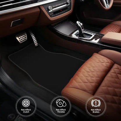 Black Solid Color Car Floor Mats Universal Non-Slip Carpets Rugs Front & Rear Car Foot Mats Set of 4 Pieces Auto Accessories