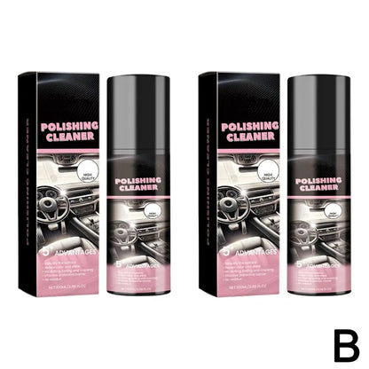 100ml Car Interior Polishing Cleaner Spray, Dashboard & Leather Restorer, UV Protection  Conditioner for Plastic, Vinyl & Rubber