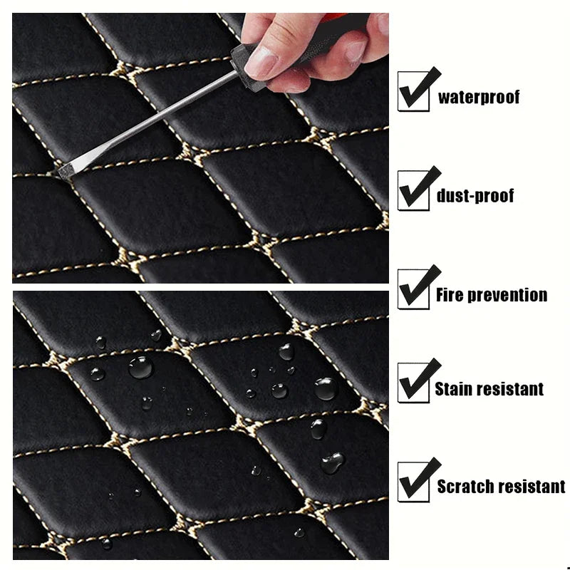 5 PCS PU Leather Car Floor Mats Waterproof and Dustproof Car Floor Mats Set Protective Mats Fashionable Car Interior Accessories